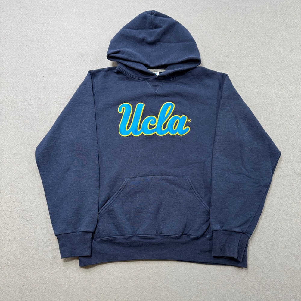Vintage Russell Athletic UCLA Hoodie Men's Medium Navy Blue Pullover Sportswear